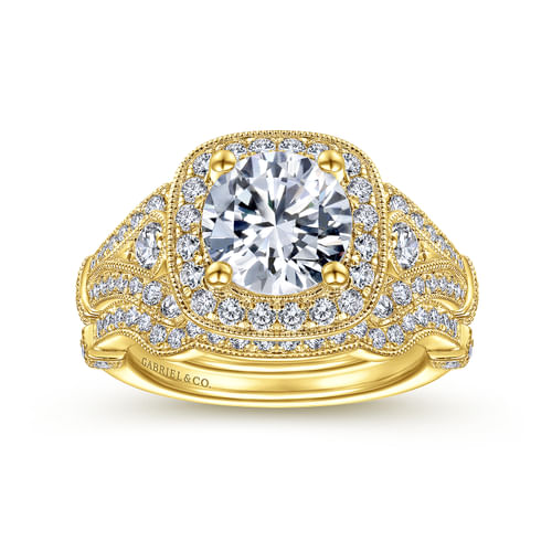 14K Yellow Gold Diamond Matching Wedding Band