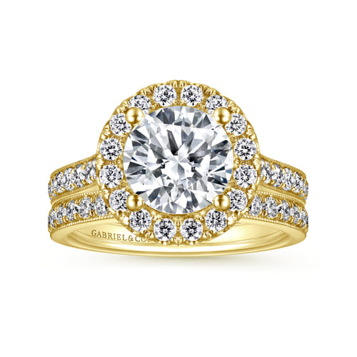 14K Yellow Gold Diamond Matching Wedding Band