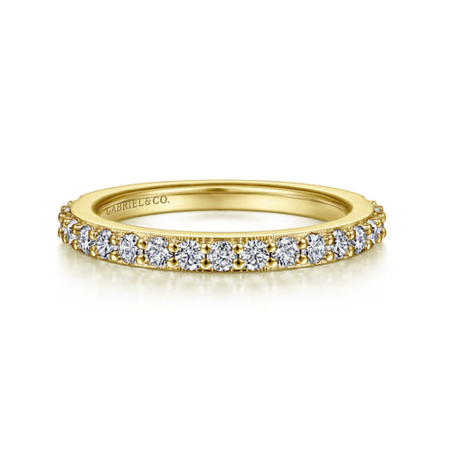 14K Yellow Gold Diamond Matching Wedding Band