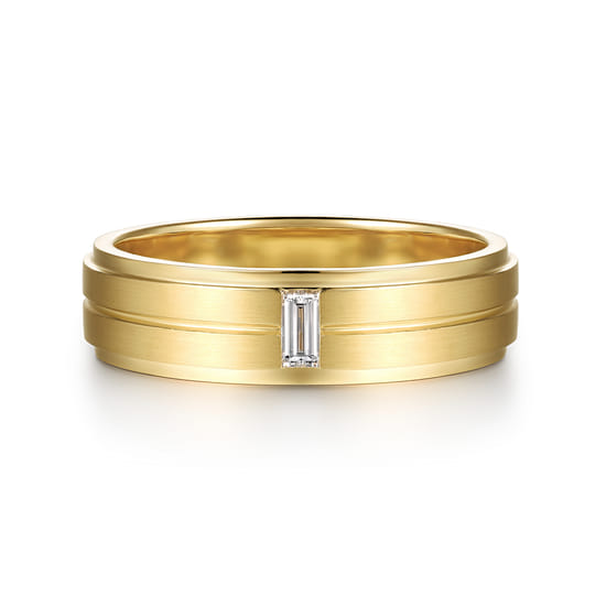Gabriel - 14K Yellow Gold Diamond Men's Ring in High Polish Finish
