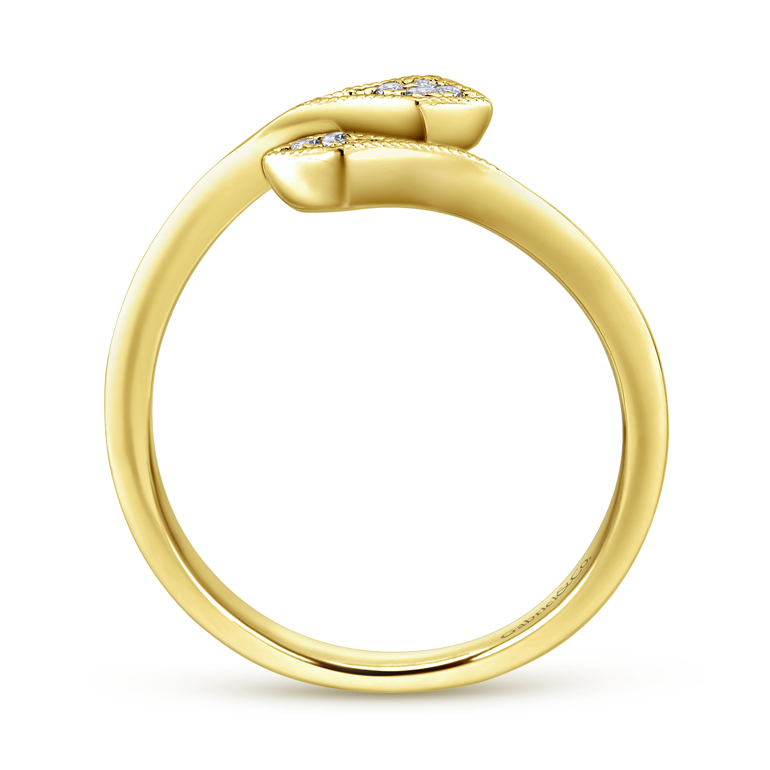 14K Yellow Gold Diamond Midi Open Wrap Ring