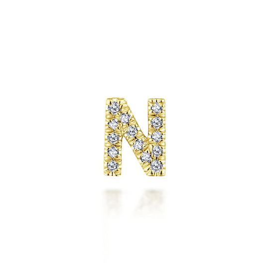 Gabriel - 14K Yellow Gold Diamond N Initial Locket Charm