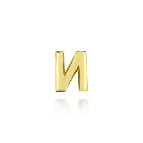 14K Yellow Gold Diamond N Initial Locket Charm