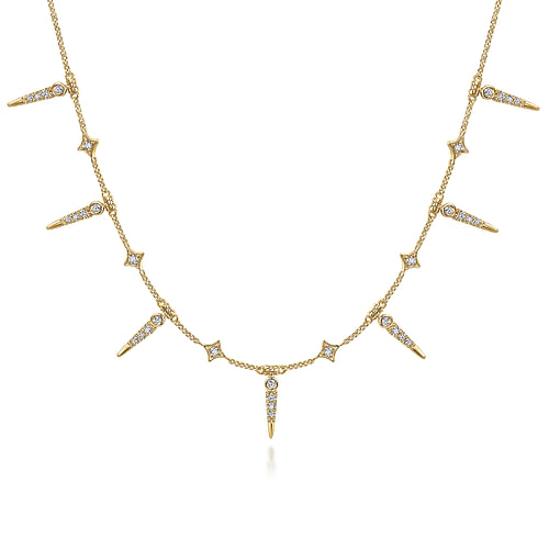 14K Yellow Gold Diamond Necklace