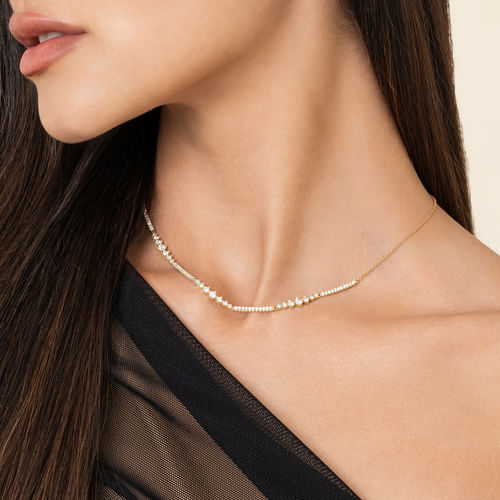 14K Yellow Gold Diamond Necklace