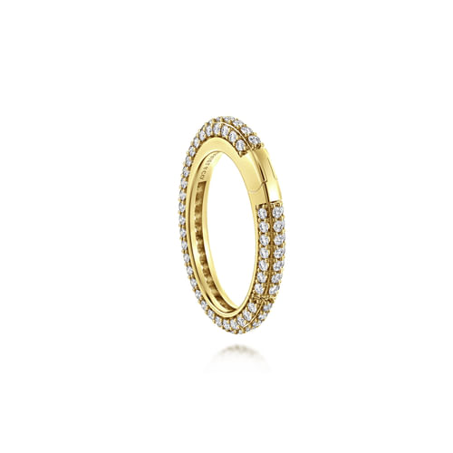 14K Yellow Gold Diamond Oval Lock