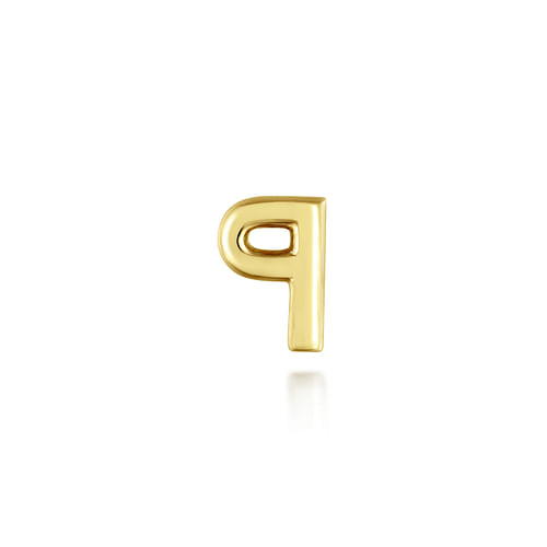 14K Yellow Gold Diamond P Initial Locket Charm