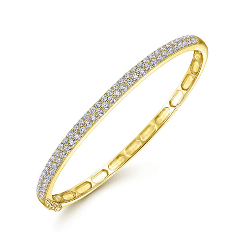 14K Yellow Gold Diamond Pavé Bangle