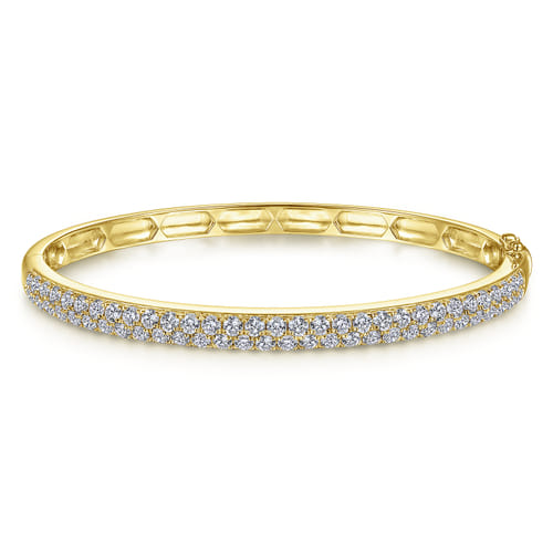 14K Yellow Gold Diamond Pavé Bangle