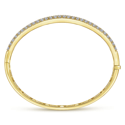 14K Yellow Gold Diamond Pavé Bangle
