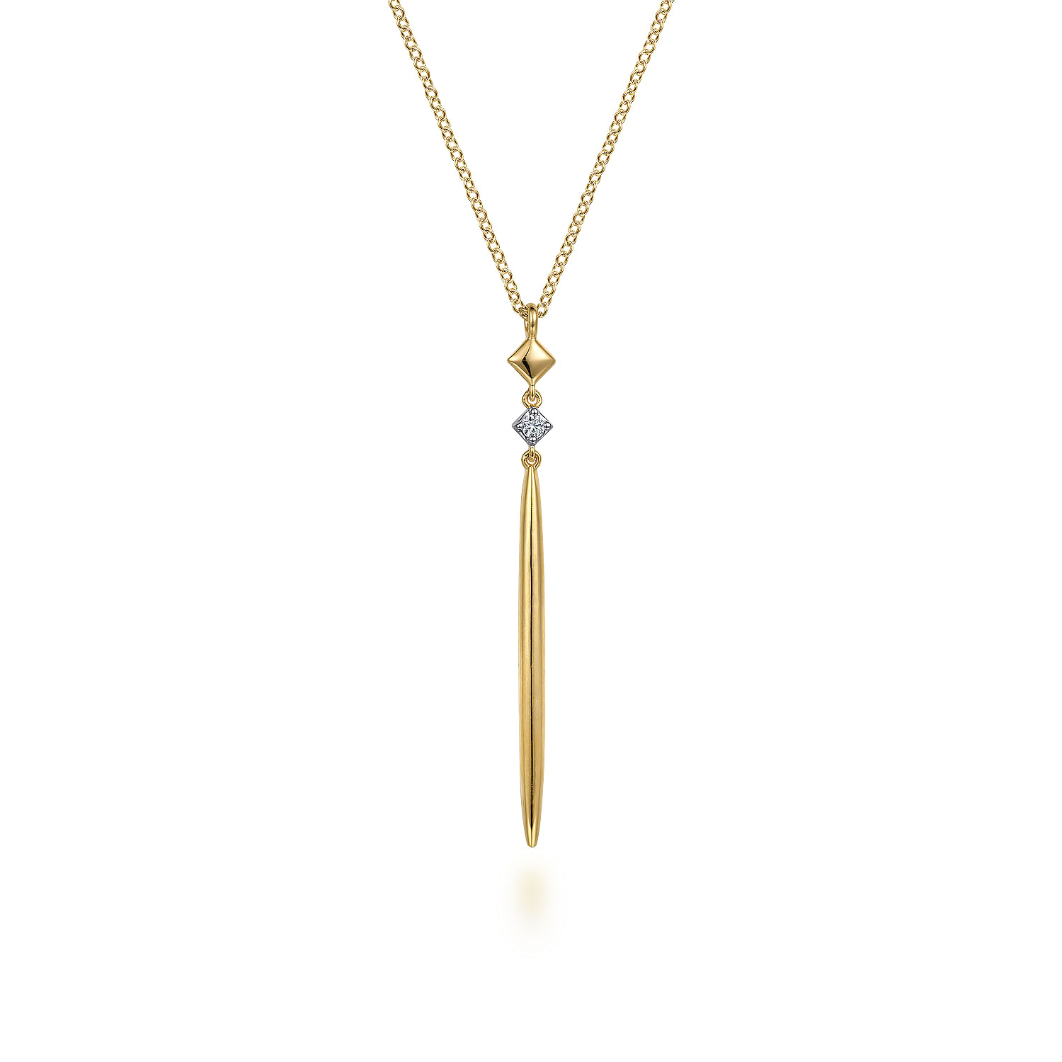 Gabriel - 14K Yellow Gold Diamond Pendant Drop Necklace