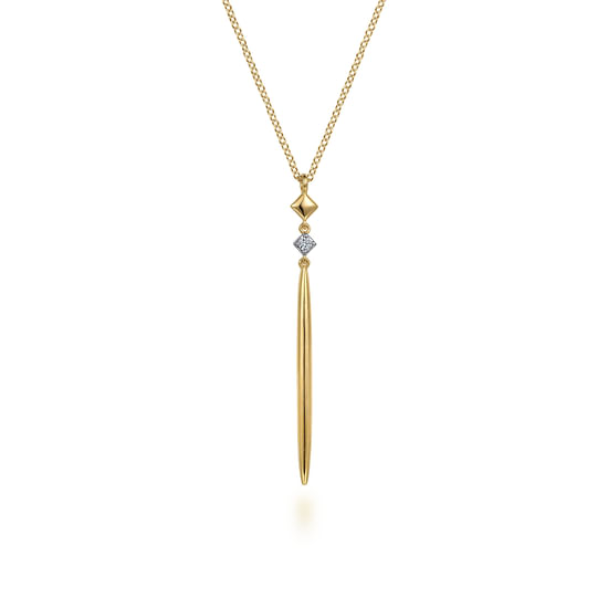 Gabriel - 14K Yellow Gold Diamond Pendant Drop Necklace
