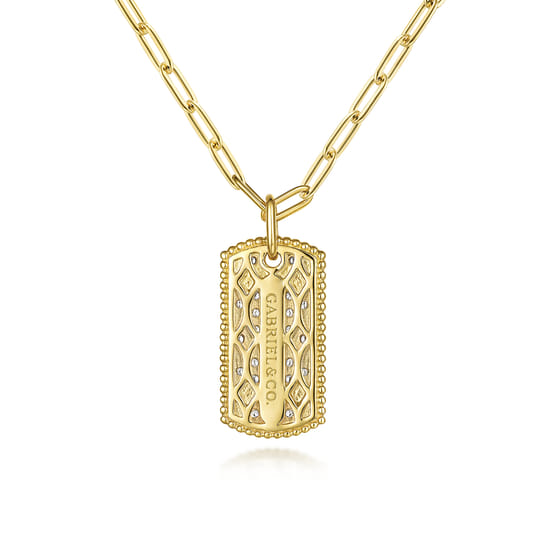 14K Yellow Gold Diamond Pendant Necklace angle 4