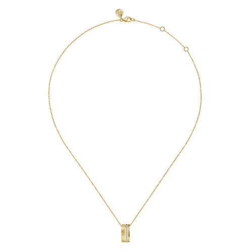 14K Yellow Gold Diamond Pendant Necklace