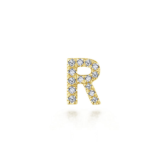 Gabriel - 14K Yellow Gold Diamond R Initial Locket Charm