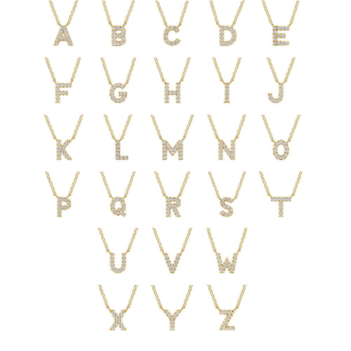14K Yellow Gold Diamond S Initial Pendant Necklace