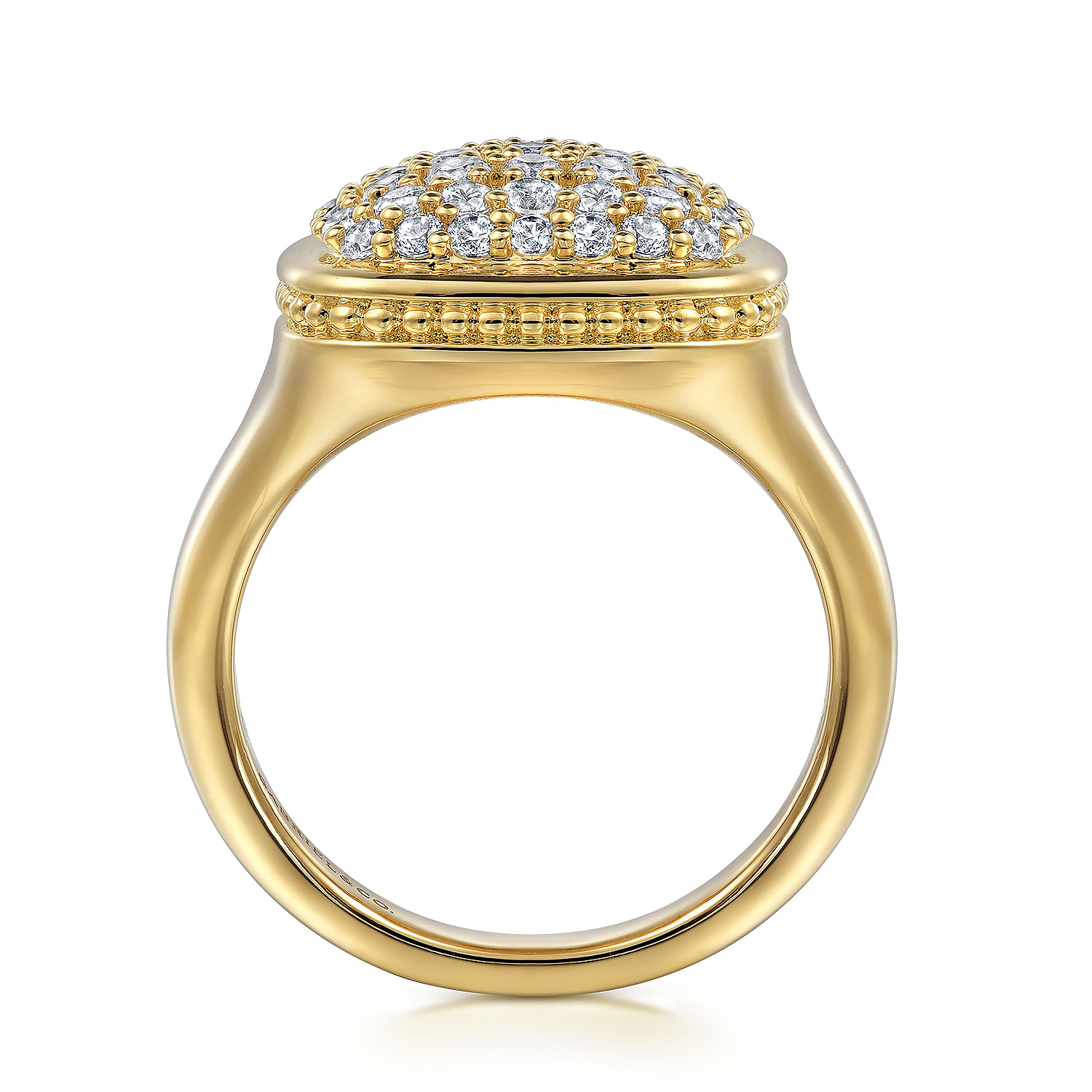14K Yellow Gold Diamond Signet Ring