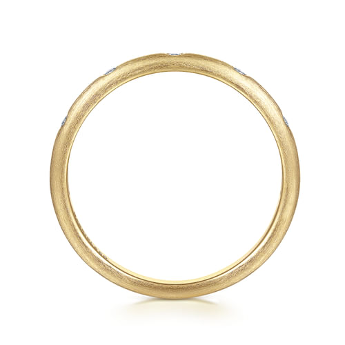 14K Yellow Gold Diamond Stackable Ladies Ring 
