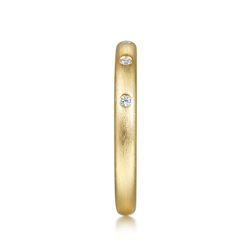 14K Yellow Gold Diamond Stackable Ladies Ring 
