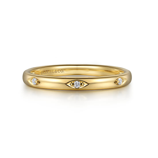 14K Yellow Gold Diamond Stackable Ring, 0.02ct 14K Yellow Gold Diamond Stackable Ring, 0.02ct