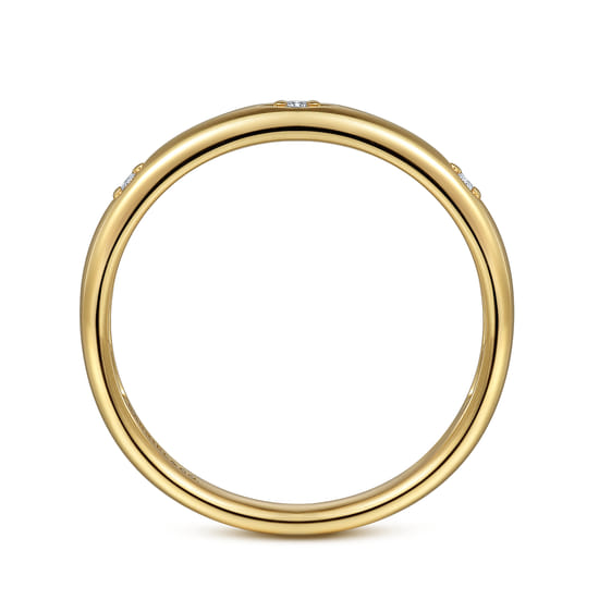 14K Yellow Gold Diamond Stackable Ring, 0.02ct angle 2 14K Yellow Gold Diamond Stackable Ring, 0.02ct angle 2