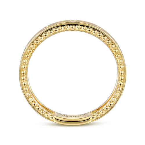 14K Yellow Gold Diamond Stackable Ring, 0.04ct-Bujukan