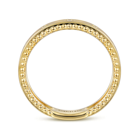 14K Yellow Gold Diamond Stackable Ring, 0.04ct-Bujukan angle 2 14K Yellow Gold Diamond Stackable Ring, 0.04ct-Bujukan angle 2
