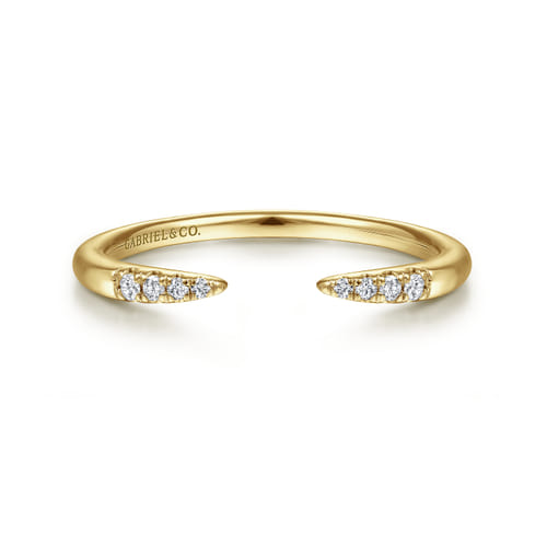 14K Yellow Gold Diamond Stackable Ring, 0.05ct
