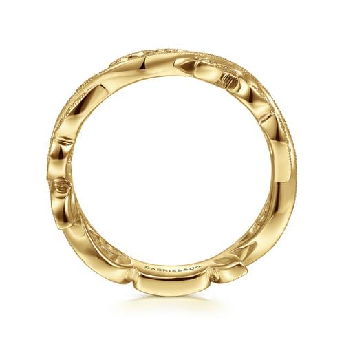14K Yellow Gold Diamond Stackable Ring, 0.09ct