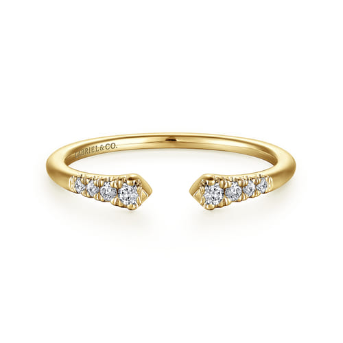 14K Yellow Gold Diamond Stackable Ring, 0.1ct