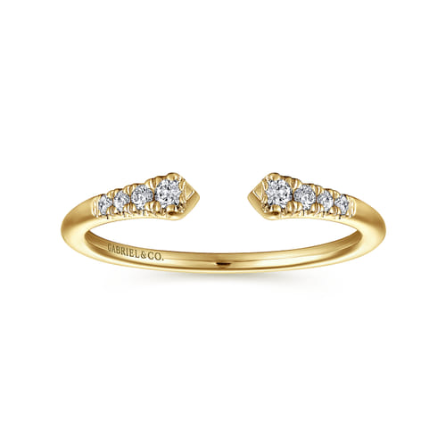 14K Yellow Gold Diamond Stackable Ring, 0.1ct