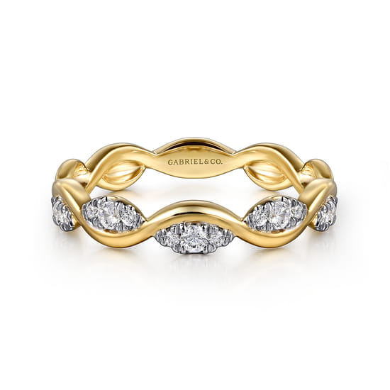 14K Yellow Gold Diamond Stackable Ring, 0.21ct