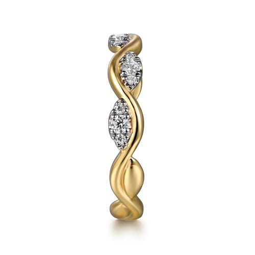 14K Yellow Gold Diamond Stackable Ring, 0.21ct 14K Yellow Gold Diamond Stackable Ring, 0.21ct