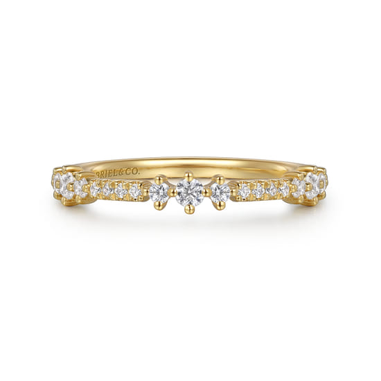 14K Yellow Gold Diamond Stackable Ring, 0.24ct 14K Yellow Gold Diamond Stackable Ring, 0.24ct