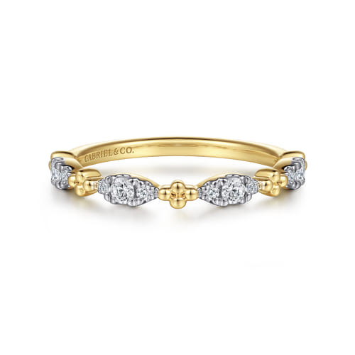 14K Yellow Gold Diamond Stackable Ring, 0.2ct-Bujukan
