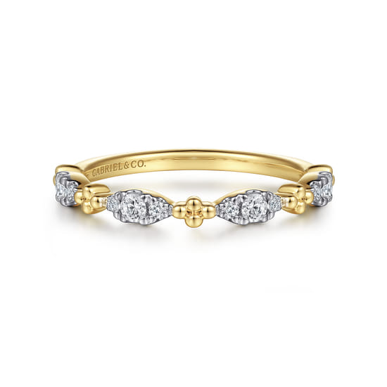 14K Yellow Gold Diamond Stackable Ring, 0.2ct-Bujukan 14K Yellow Gold Diamond Stackable Ring, 0.2ct-Bujukan