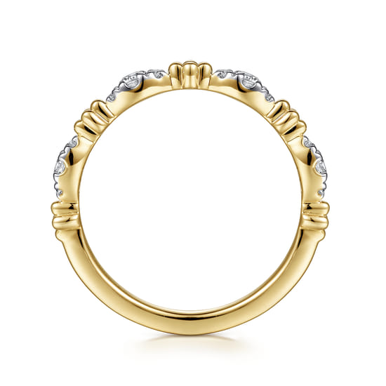 14K Yellow Gold Diamond Stackable Ring, 0.2ct-Bujukan angle 2 14K Yellow Gold Diamond Stackable Ring, 0.2ct-Bujukan angle 2