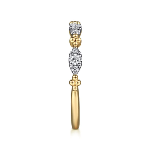 14K Yellow Gold Diamond Stackable Ring, 0.2ct-Bujukan