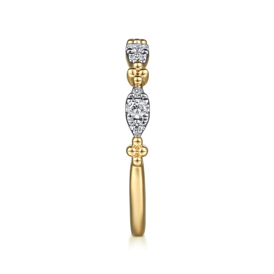 14K Yellow Gold Diamond Stackable Ring, 0.2ct-Bujukan angle 4 14K Yellow Gold Diamond Stackable Ring, 0.2ct-Bujukan angle 4