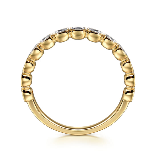 14K Yellow Gold Diamond Stackable Ring, 0.2ct angle 2 14K Yellow Gold Diamond Stackable Ring, 0.2ct angle 2