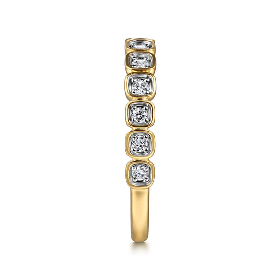 14K Yellow Gold Diamond Stackable Ring, 0.2ct angle 4 14K Yellow Gold Diamond Stackable Ring, 0.2ct angle 4