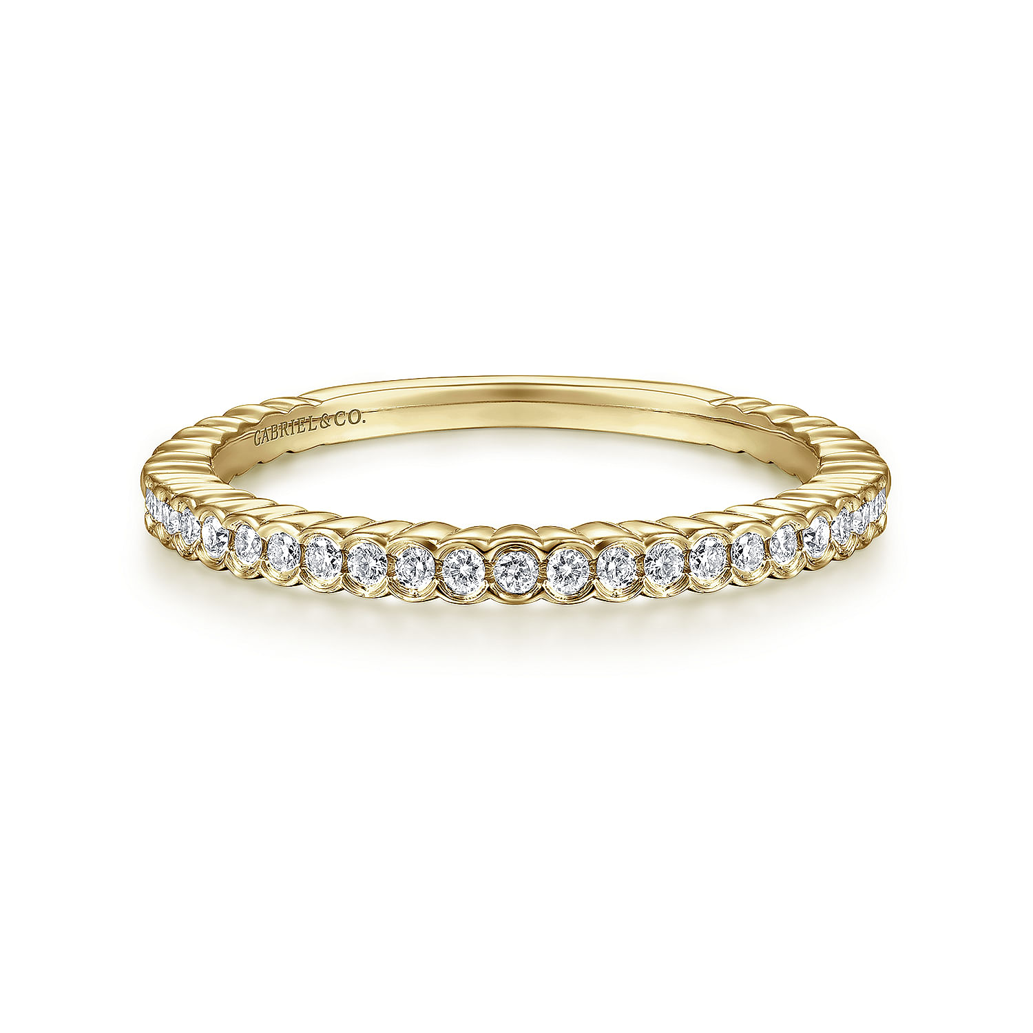 Gabriel - 14K Yellow Gold Diamond Stackable Ring