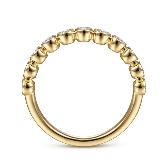 14K Yellow Gold Diamond Stackable Ring angle 2