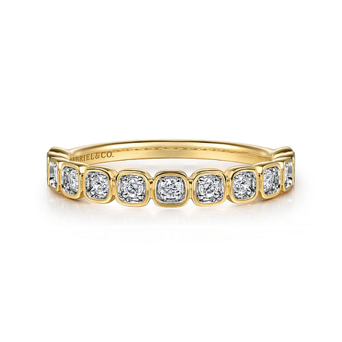 14K Yellow Gold Diamond Stackable Ring