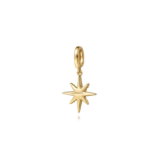 14K Yellow Gold Diamond Star Charm With Detachable Bail angle 2