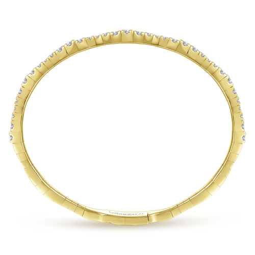 14K Yellow Gold Diamond Station Bangle