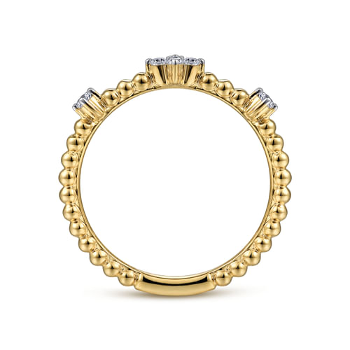14K Yellow Gold Diamond Station Bujukan Stackable Ring