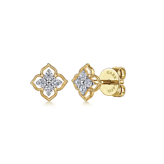 Gabriel - 14K Yellow Gold Diamond Stud Earrings