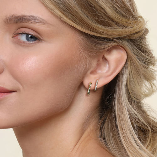 14K Yellow Gold Diamond Stuggies Earrings