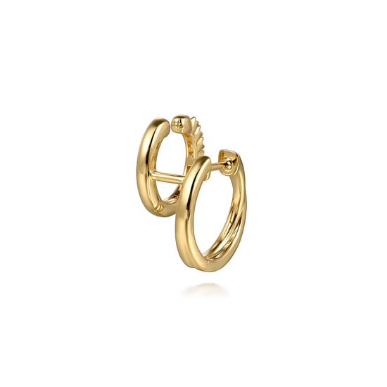 14K Yellow Gold Diamond Stuggies Earrings angle 3